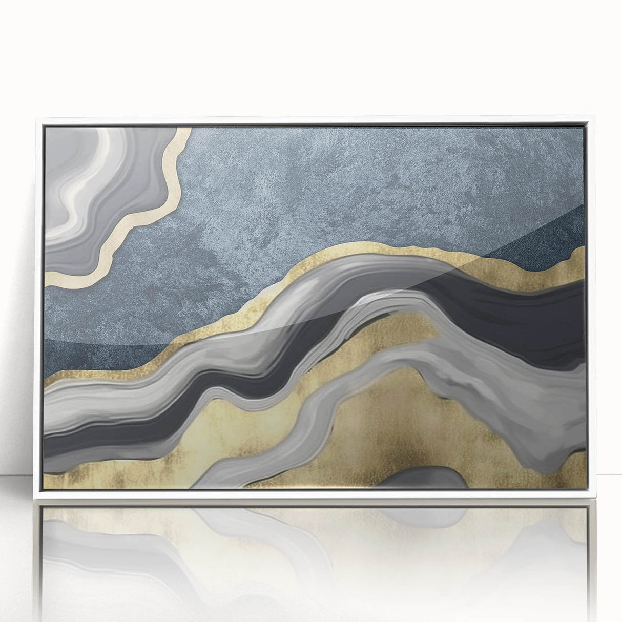 Vibrant abstract wall art canvas showcasing dynamic colors and fluid shapes, ideal for modern home decor or gallery settings.