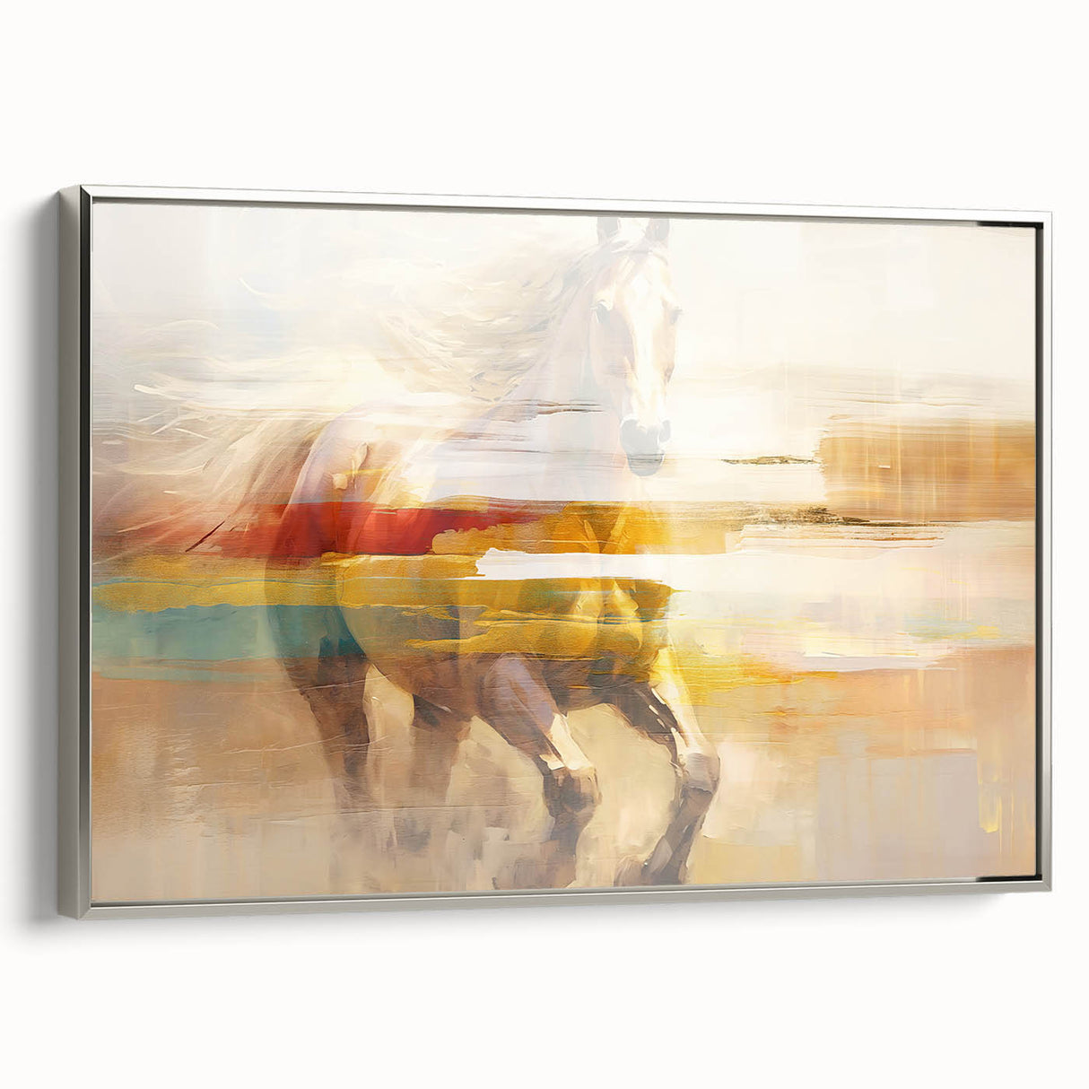 Vibrant abstract wall art canvas print showcasing dynamic colors and fluid shapes, ideal for modern home decor and artistic spaces.