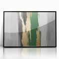 Abstract wall art canvas print displaying vibrant colors and dynamic shapes, ideal for modern home decor, framed in a sleek black frame.