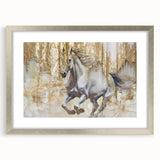 Abstract wall art canvas showcasing vibrant geometric patterns in shades of blue, orange, and yellow, elegantly rolled and stored in a protective tube.