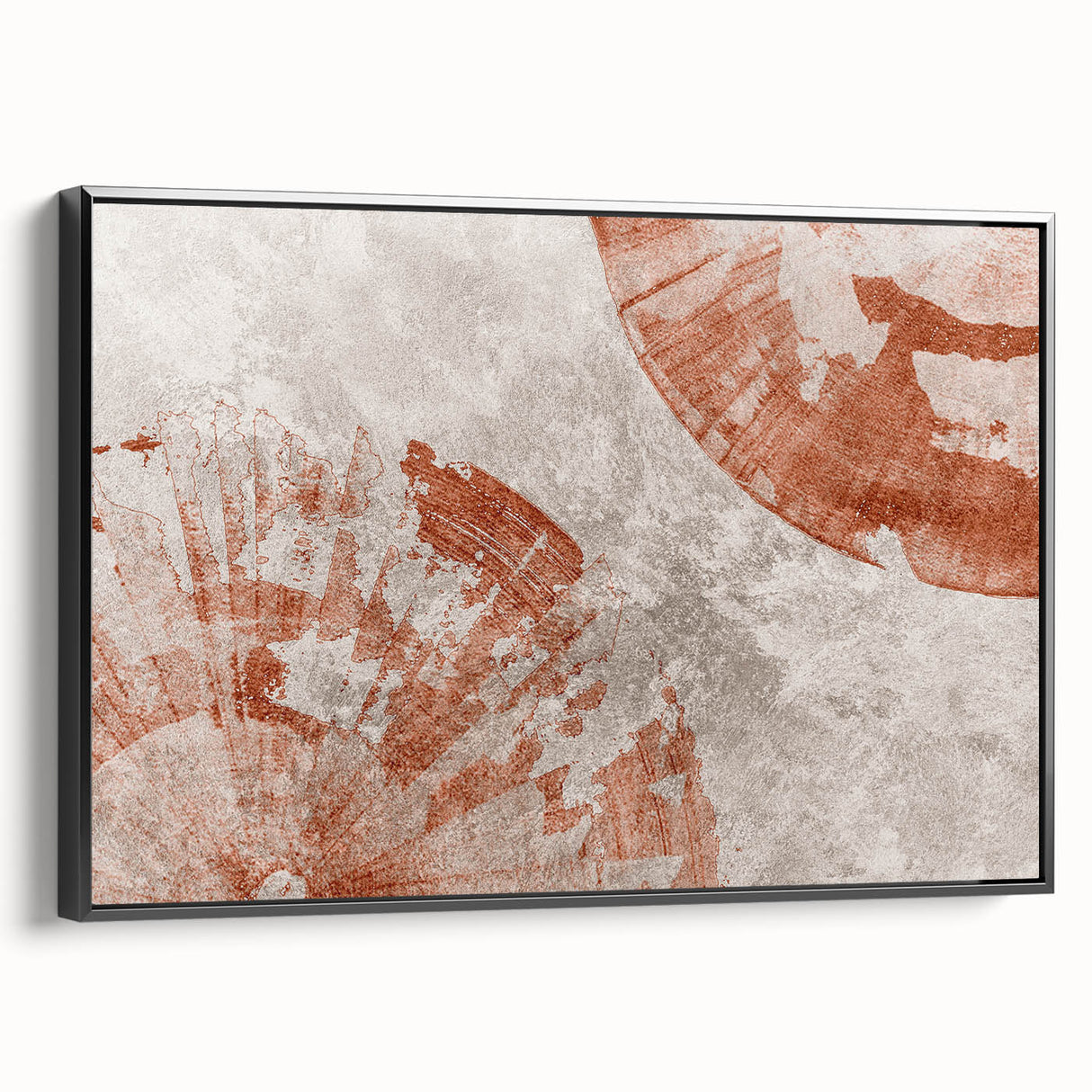 Abstract canvas art print showcasing vibrant colors and dynamic shapes, ideal for modern home decor, displayed in a stylish living room setting.