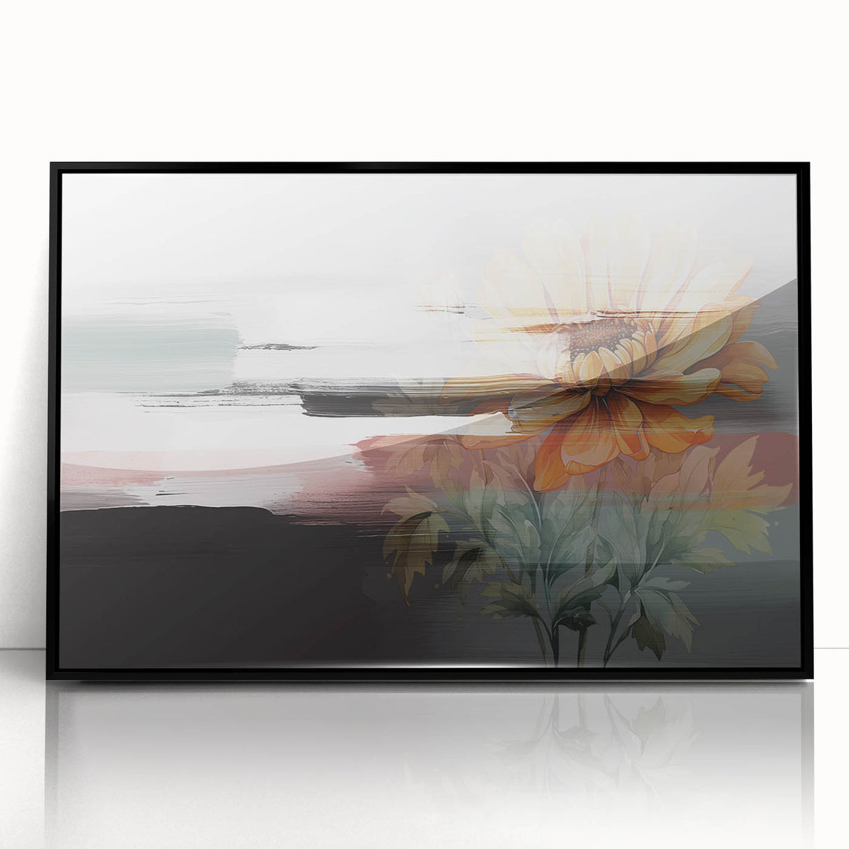 Vibrant abstract canvas artwork showcasing swirling blue and orange hues, perfect for modern home decor and artistic expressions.