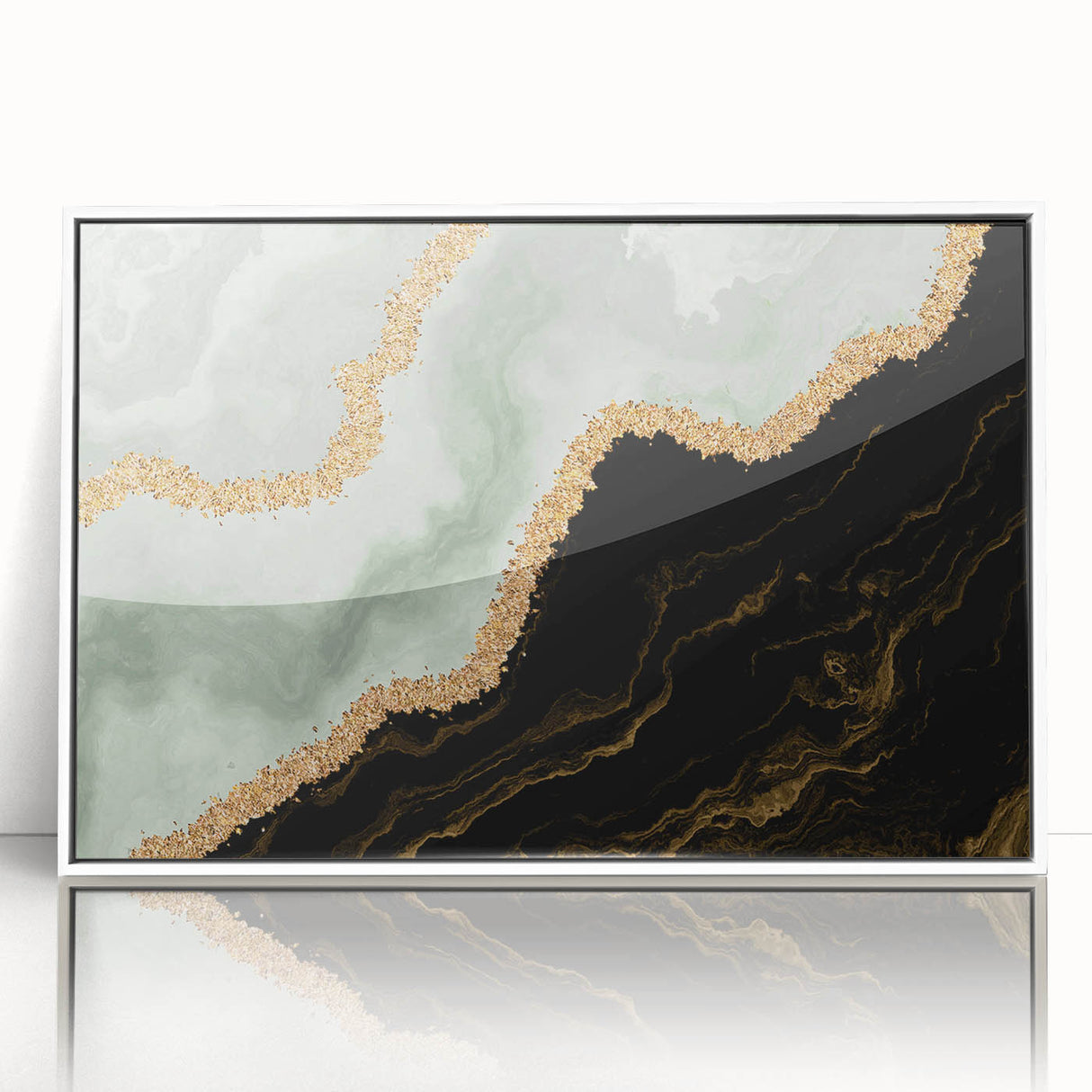 Vibrant abstract canvas artwork showcasing swirling blue, orange, and yellow patterns, perfect for modern home decor.