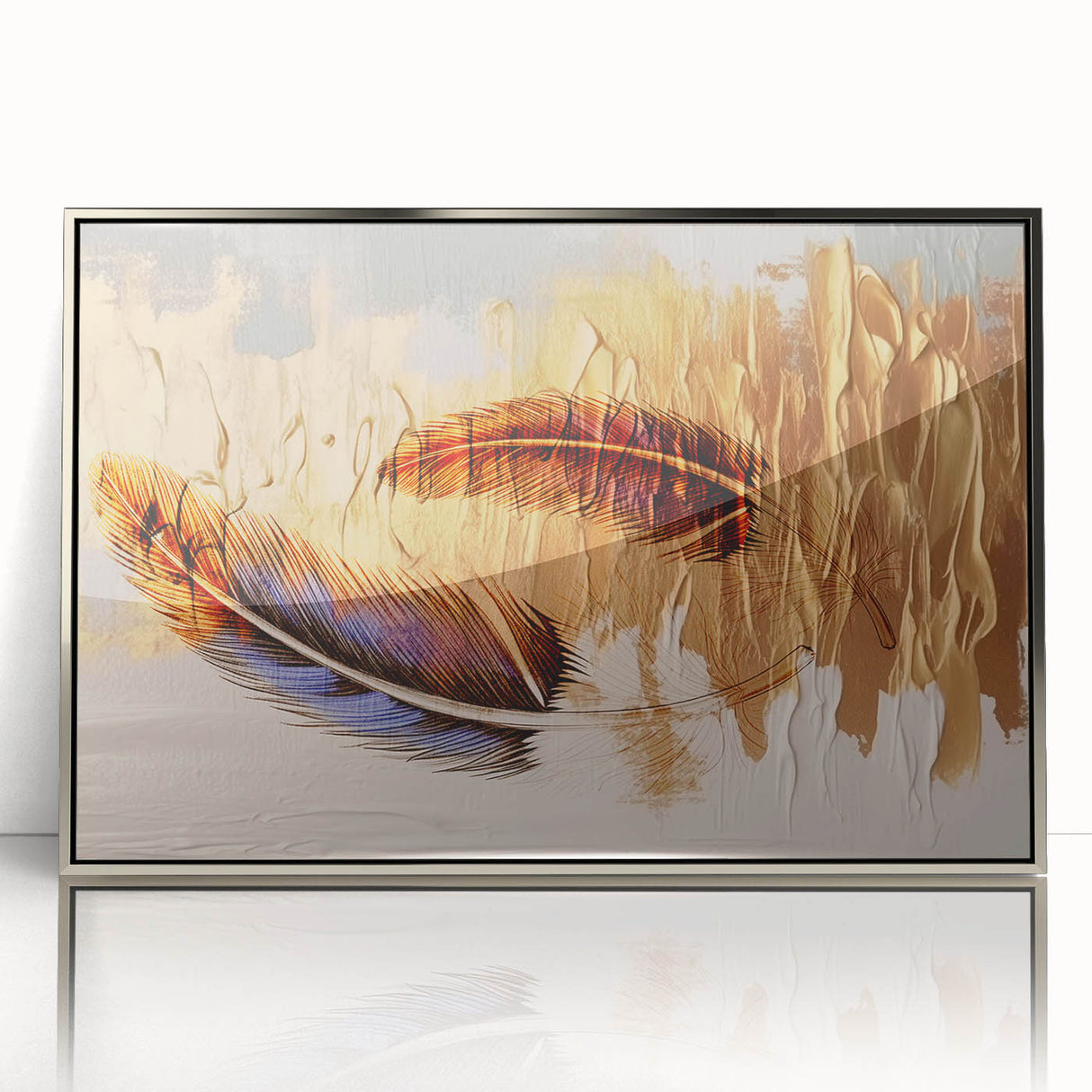 Colorful abstract canvas artwork showcasing vibrant geometric patterns and bold hues, ideal for modern home decor. Packaged securely in a protective tube.