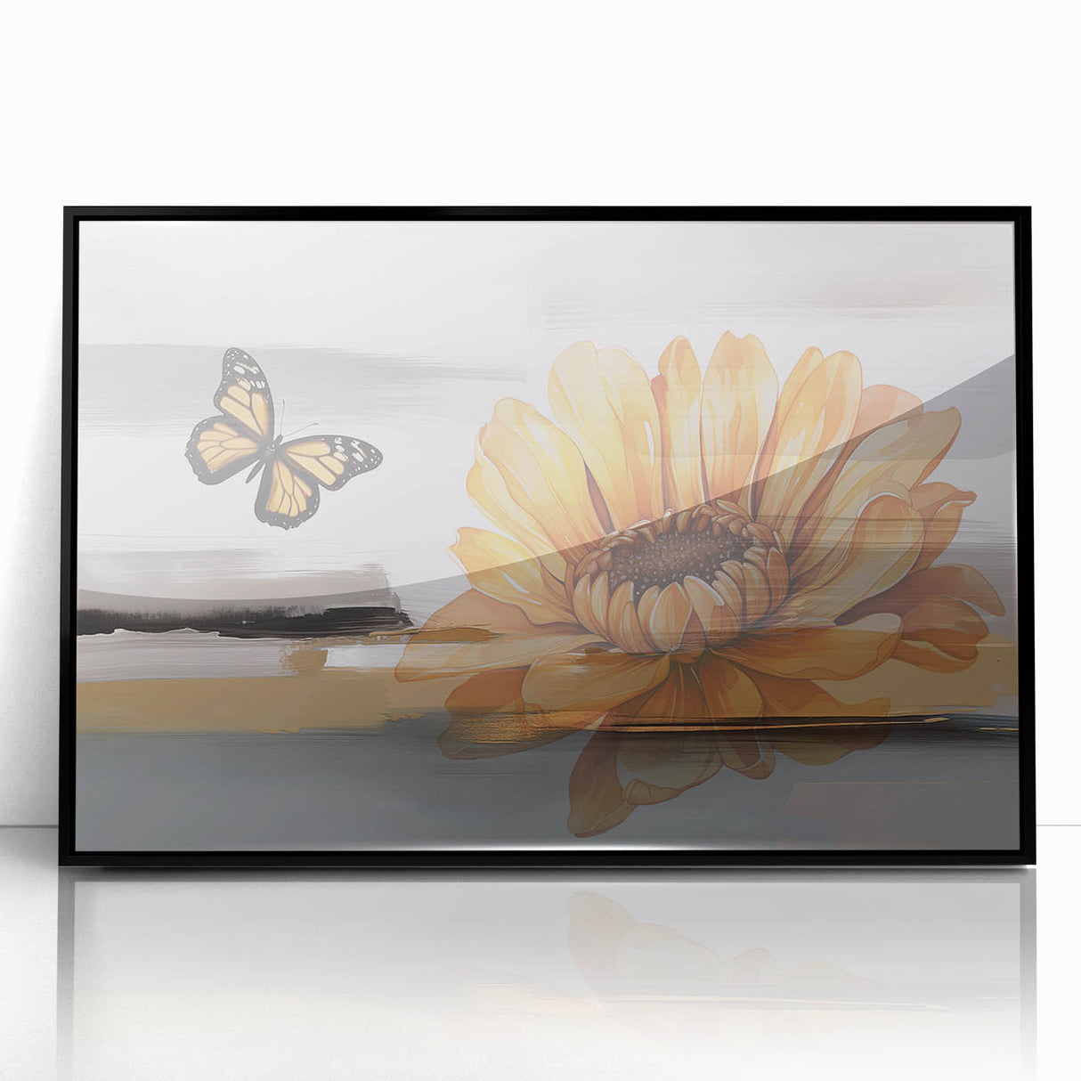 Abstract wall art featuring vibrant colors and dynamic shapes, showcasing a modern design. Perfect for adding a contemporary touch to any living space or office decor.