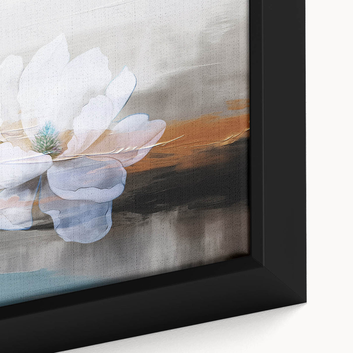 Abstract wall art featuring vibrant splashes of blue, orange, and yellow, showcasing a modern design ideal for contemporary home decor. Perfect for adding a pop of color to any room.