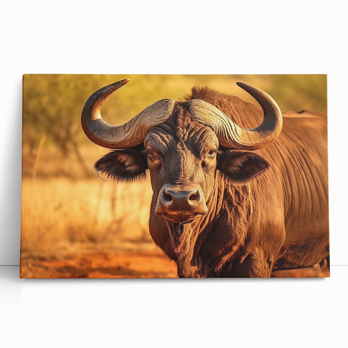 Vibrant close-up of a colorful animal print canvas featuring intricate tribal designs, showcasing detailed textures and rich hues, ideal for home décor.
