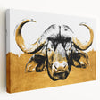 Colorful, handcrafted African tribal wall art canvas print showcasing intricate animal motifs and vibrant patterns, rolled for easy storage and display.