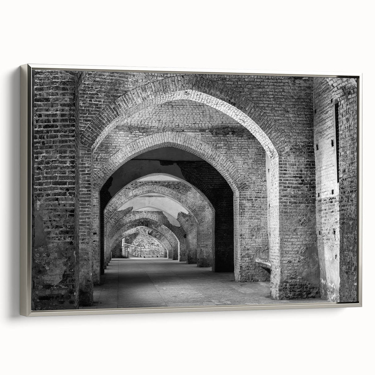 Vintage poster art of a black and white landscape painting on canvas, ideal for bedroom wall decor.