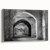 Vintage poster art of a black and white landscape painting on canvas, ideal for bedroom wall decor.