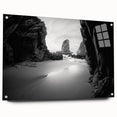 Large abstract wall art on canvas featuring a swirl of blue and gray tones, ideal for modern bedroom or dining room decor.