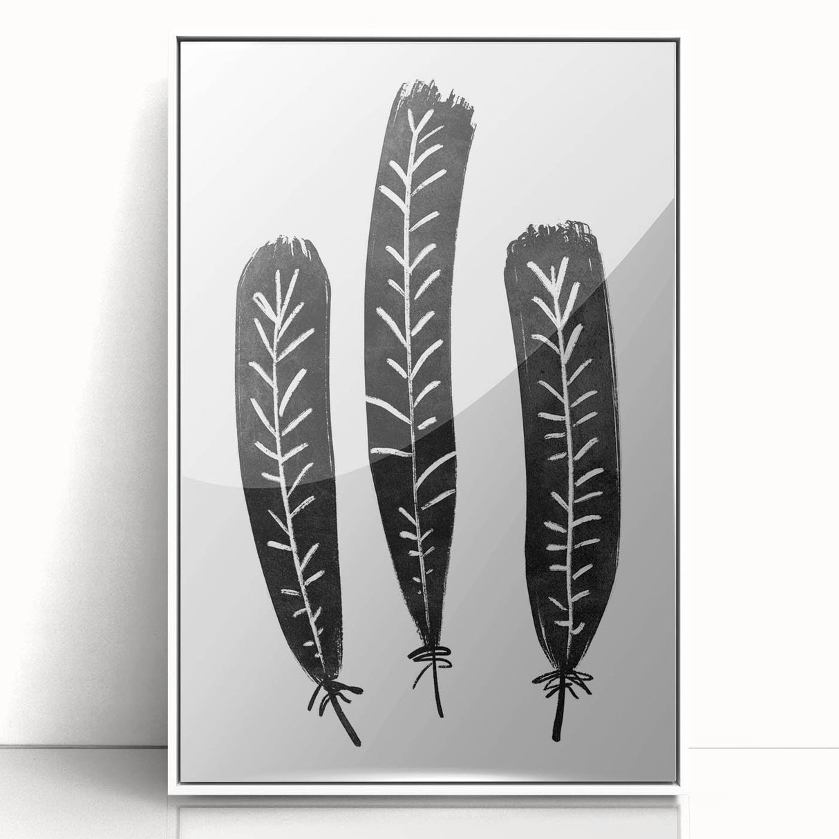 Mid Century Modern Art - Minimalist Geometric Wall Decor - Black & White