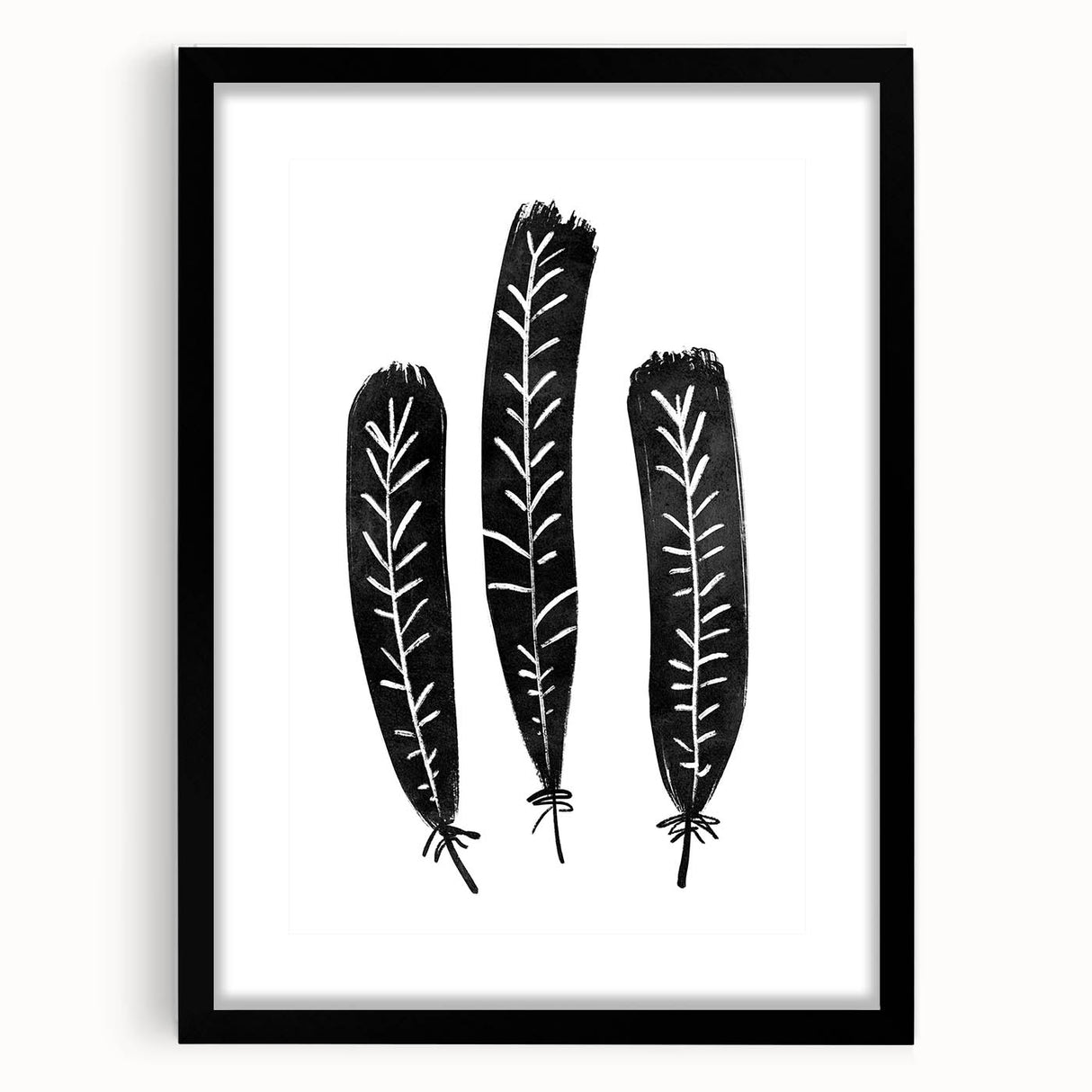 Mid Century Modern Art - Minimalist Geometric Wall Decor - Black & White