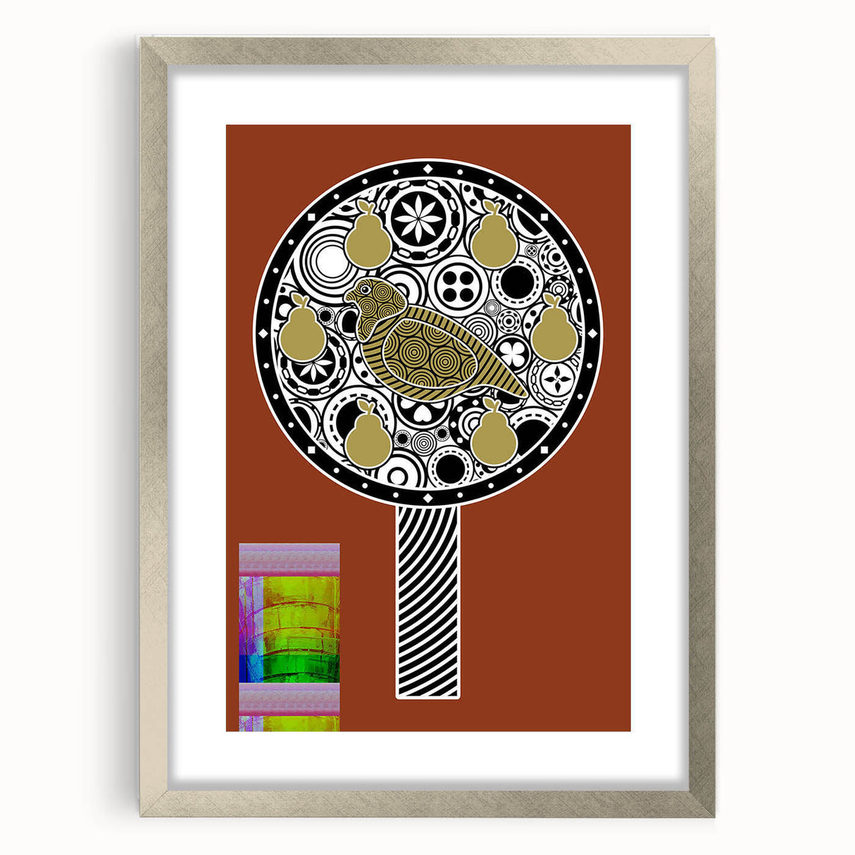 Silver picture frame with a mat, showcasing a front view of a classic design, ideal for displaying artwork or photographs in modern decor settings.