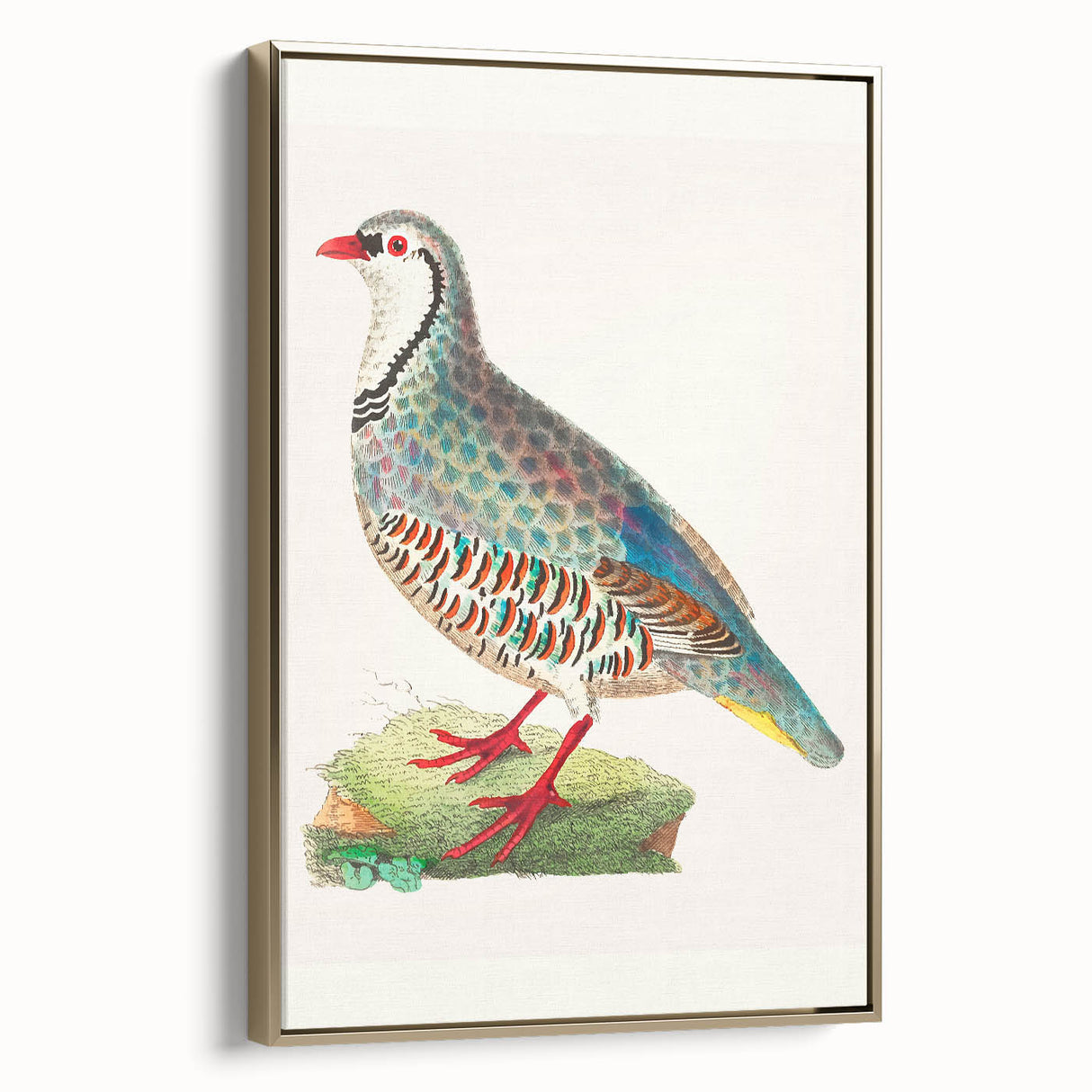 Framed canvas featuring an elegant gold side view, showcasing intricate abstract art with rich colors, perfect for enhancing modern home decor aesthetics.