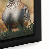 Framed canvas print showcasing a vibrant abstract design with bold colors, emphasizing texture and depth, perfect for modern home decor or gallery display.