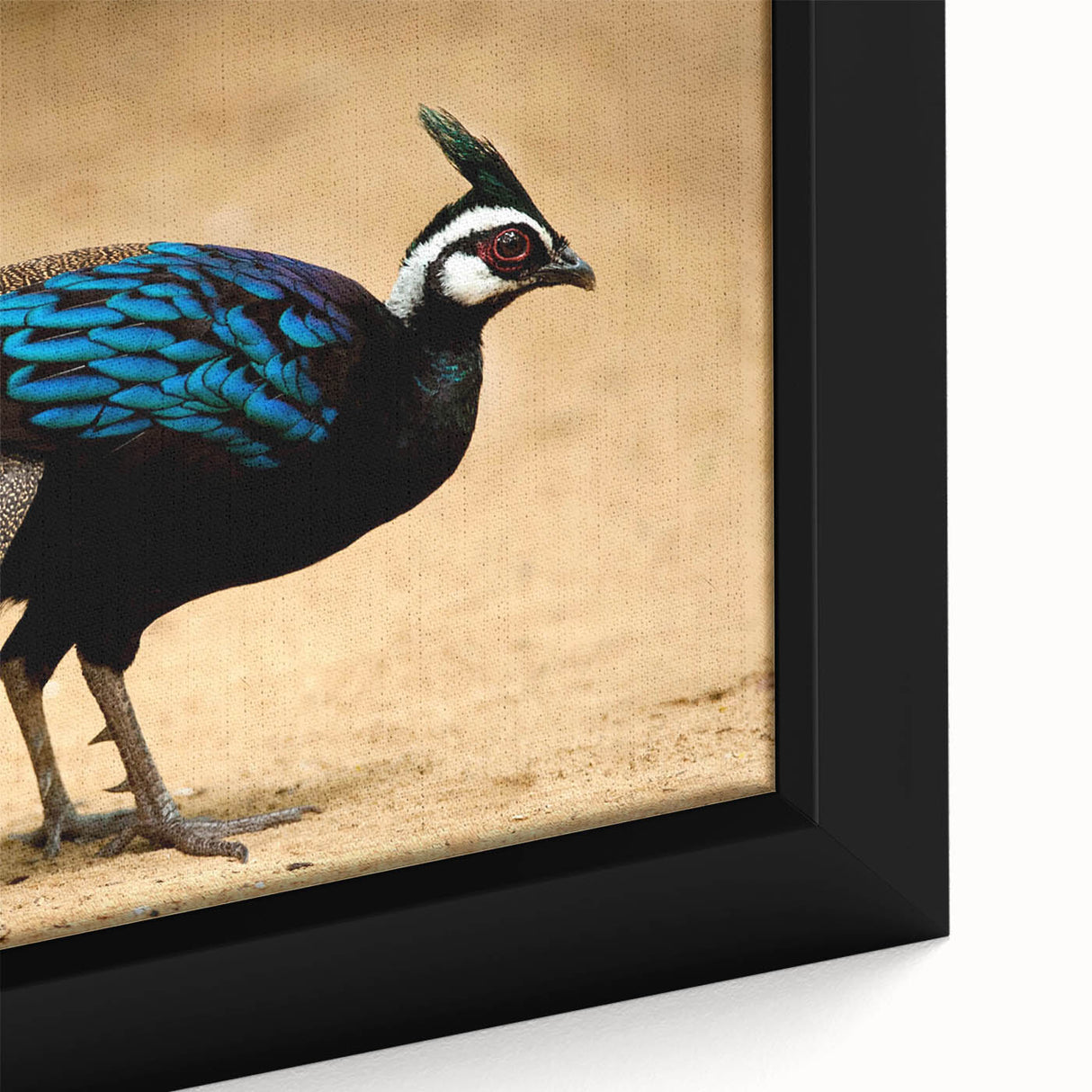 Framed canvas print showcasing a vibrant abstract design with bold colors and intricate patterns, perfect for modern home decor and art enthusiasts.