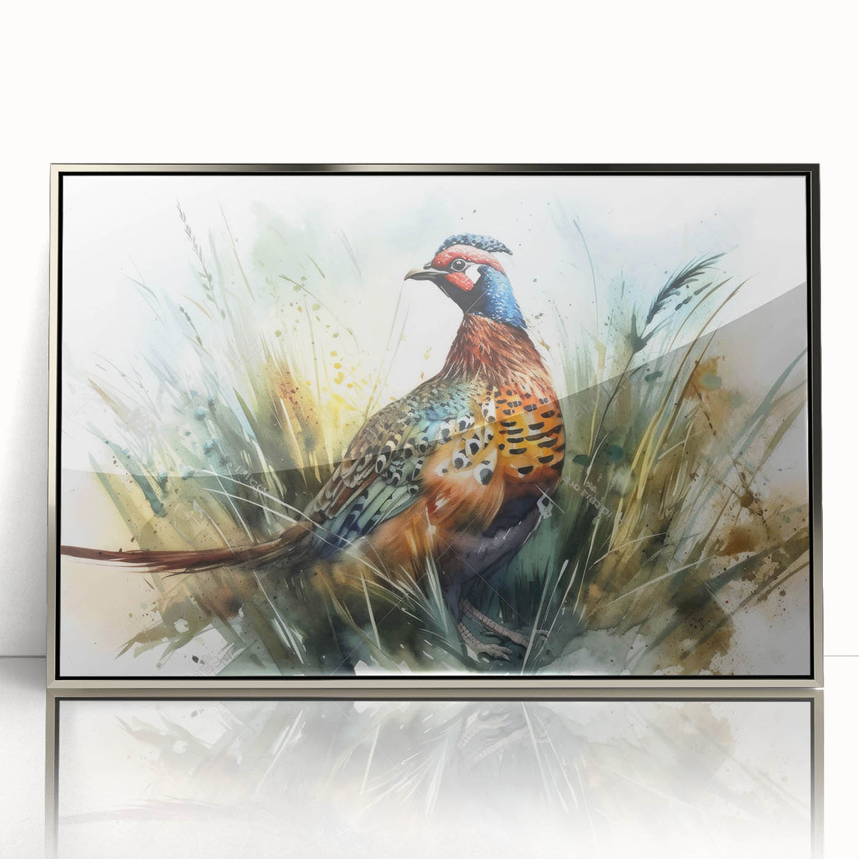 Framed acrylic artwork showcasing a silver abstract design from the front view, ideal for modern home decor, emphasizing elegance and sophistication.