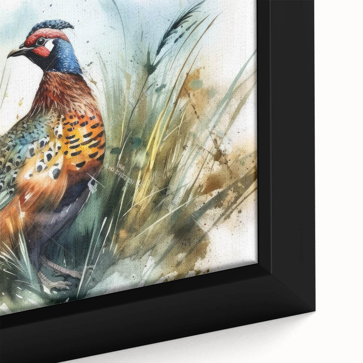 Framed canvas print showcasing vibrant abstract art with bold colors and intricate patterns, perfect for home decor or art collectors, emphasizing creativity and modern design.