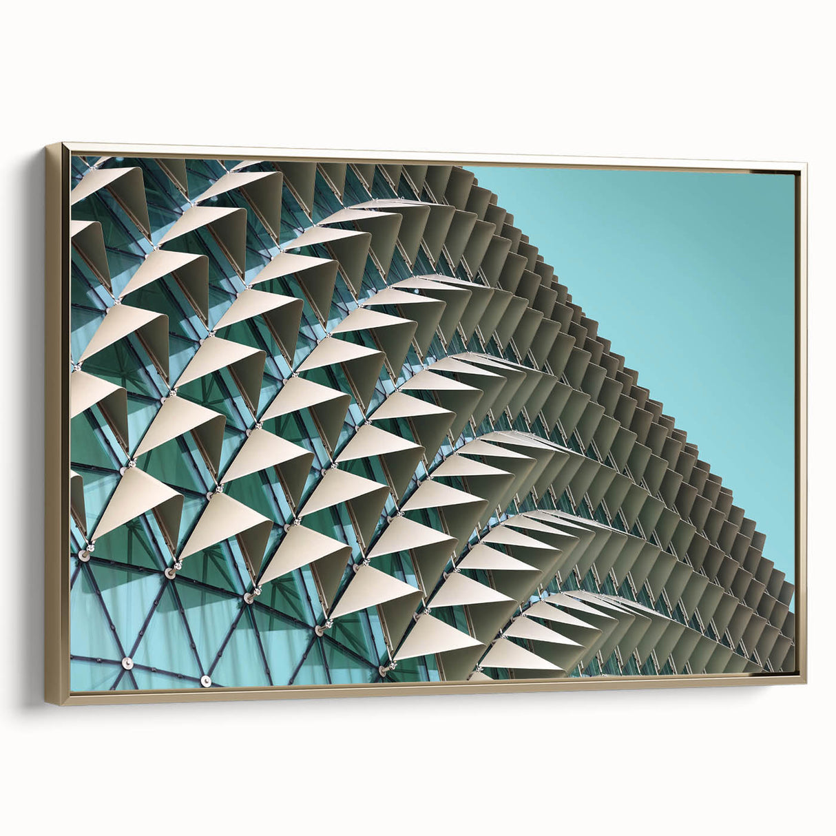 Framed canvas depicting a vintage landscape painting with vibrant, colorful art in a black frame.