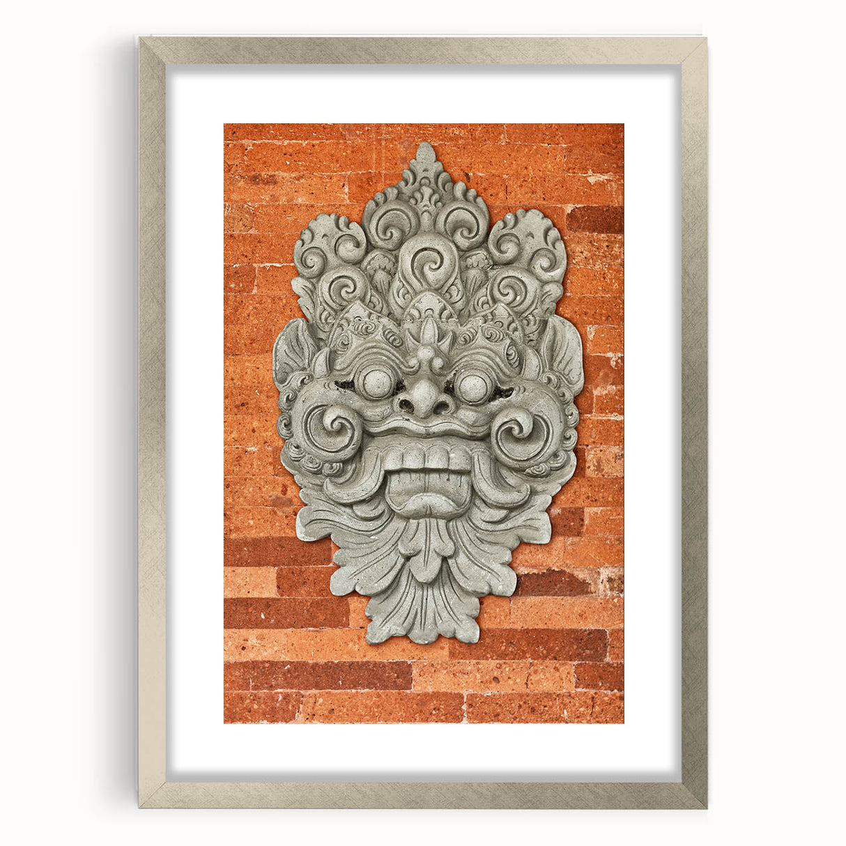 Textured abstract art print in muted gray and blue tones on a framed canvas, ideal for modern bedroom ambiance.
