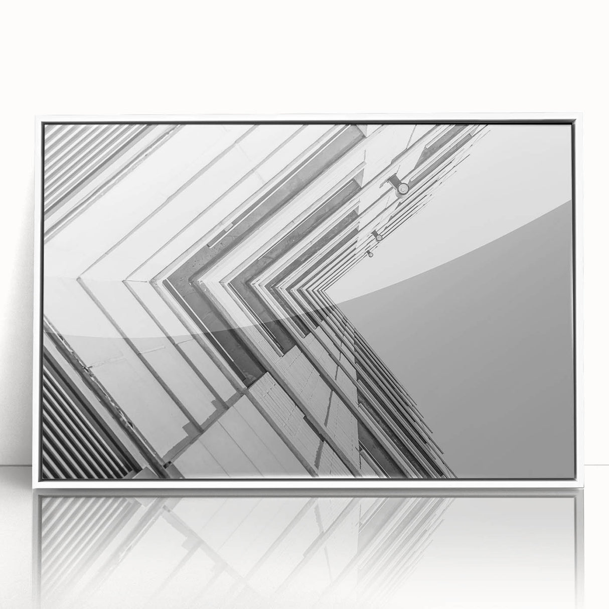 Framed acrylic print of a mid-century modernist abstract design in muted earth tones, suitable for modern art wall decor.