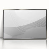 Art deco poster of geometric patterns in silver and gray, acrylic framed, ideal for modern nursery wall art.