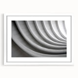 Extra large abstract art print featuring textured swirls in neutral tones, framed in white, ideal for living room decor.