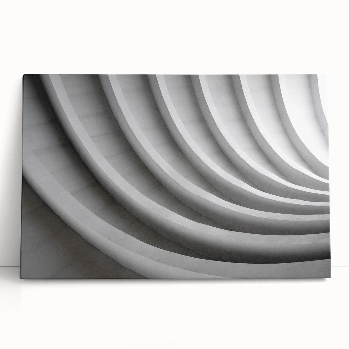 Large black and white abstract print on stretched canvas, ideal for kitchen wall art or bedroom ambiance.