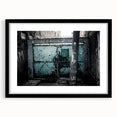 Extra large abstract art print featuring vibrant, colorful textured patterns on a black framed canvas.
