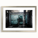 Textured abstract art print in neutral tones on a framed canvas, suitable for bedroom decor.