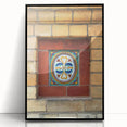 Large abstract wall art featuring swirling blue and gray tones on a framed acrylic print.