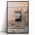 Large abstract wall art print featuring swirling blue and gray tones on a framed acrylic.