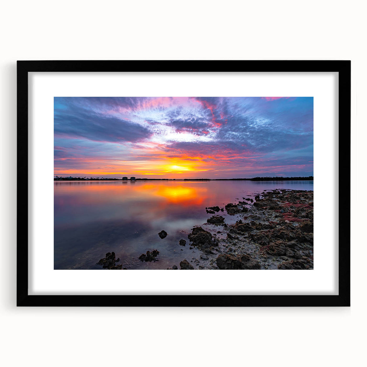 Extra large abstract art print featuring vibrant, colorful textures on a framed canvas, ideal for living room decor.