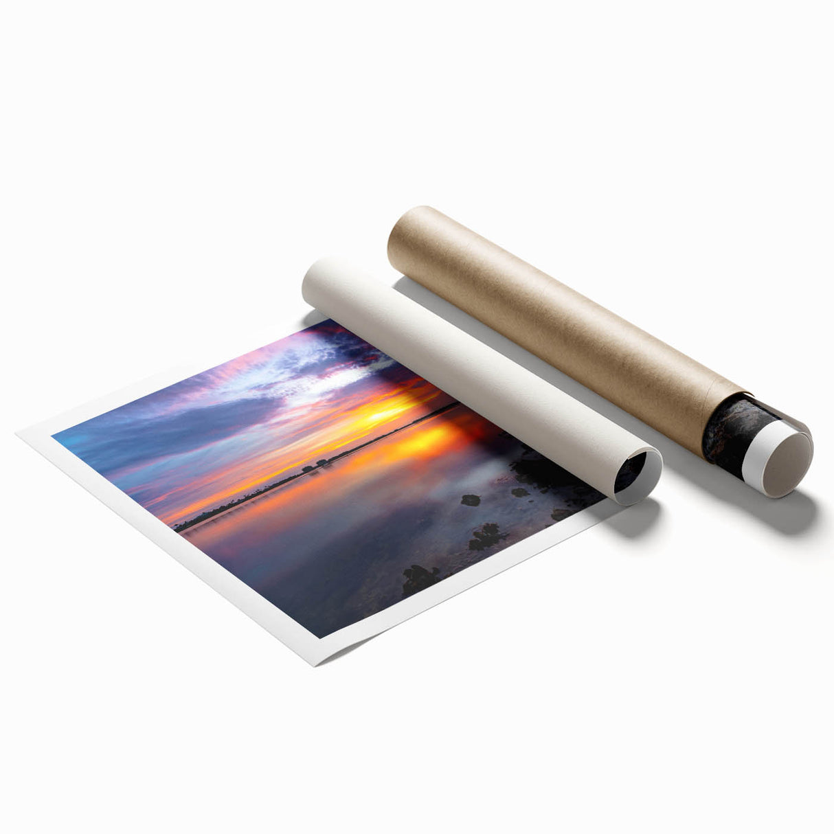 Extra large rolled canvas featuring a floral design in muted earth tones, suitable for bathroom or living room decor.