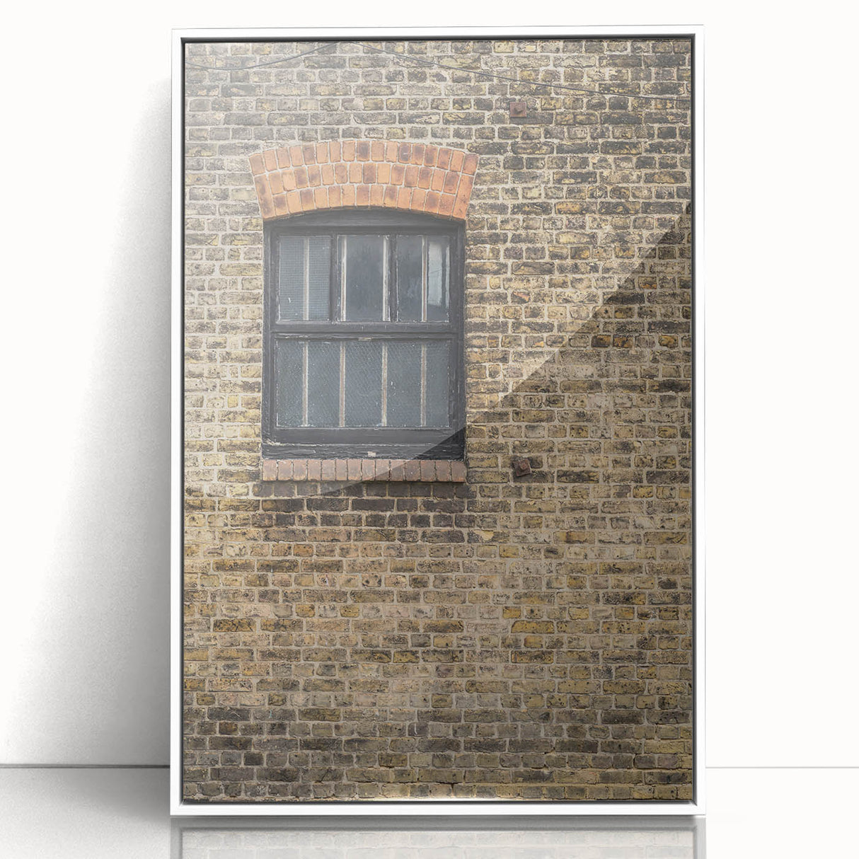 Art deco poster featuring geometric patterns in muted gold and white on acrylic, ideal for nursery wall art.