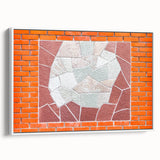 Framed vintage poster art on canvas, featuring a colorful abstract design on a black background, ideal for living room decor.
