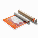 Extra large rolled canvas featuring a floral art design in pastel shades.