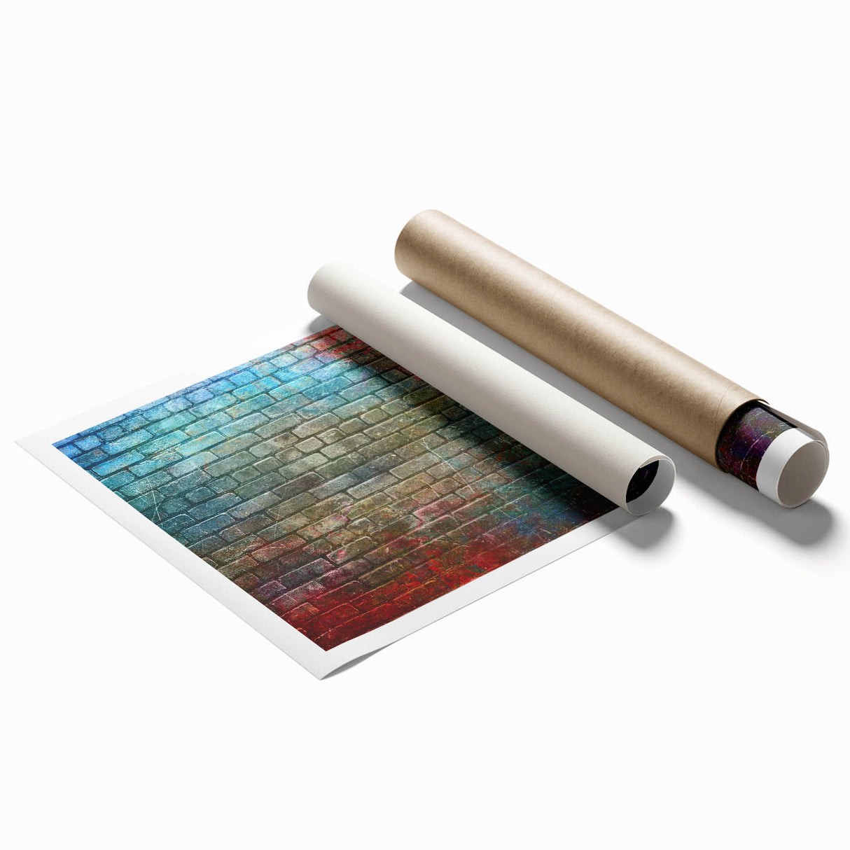 Extra large rolled canvas featuring a floral art design in pastel shades.