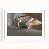 Extra large abstract art print with textured white and gray swirls on canvas, suitable for living room decor.