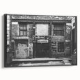Black and white framed canvas depicting a serene landscape, ideal for bedroom wall art.