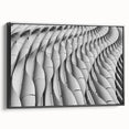 Framed canvas of a black and white landscape painting, ideal for bedroom wall decor.