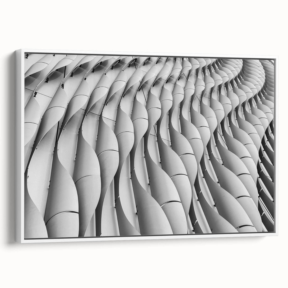 Framed canvas featuring a black and white vintage landscape painting, ideal for bedroom wall decor.
