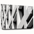 Large abstract wall art in swirling blue and white hues on acrylic glass, suitable for bedroom or dining room decor.