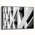 Black and white landscape art on framed canvas, featuring a tranquil forest scene, suitable for bedroom decor.