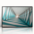 Large abstract wall art on acrylic featuring dynamic swirls in black and white, framed in black.