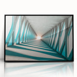 Large abstract wall art on acrylic featuring dynamic swirls in black and white, framed in black.