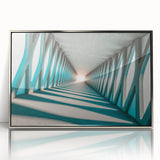 Art deco poster featuring geometric patterns in muted gold and silver tones, framed in acrylic, ideal for nursery wall art.