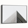 Black and white landscape art painting on framed canvas, depicting a serene vintage poster-style scene.
