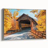 Landscape art painting on framed canvas featuring a vintage poster style.